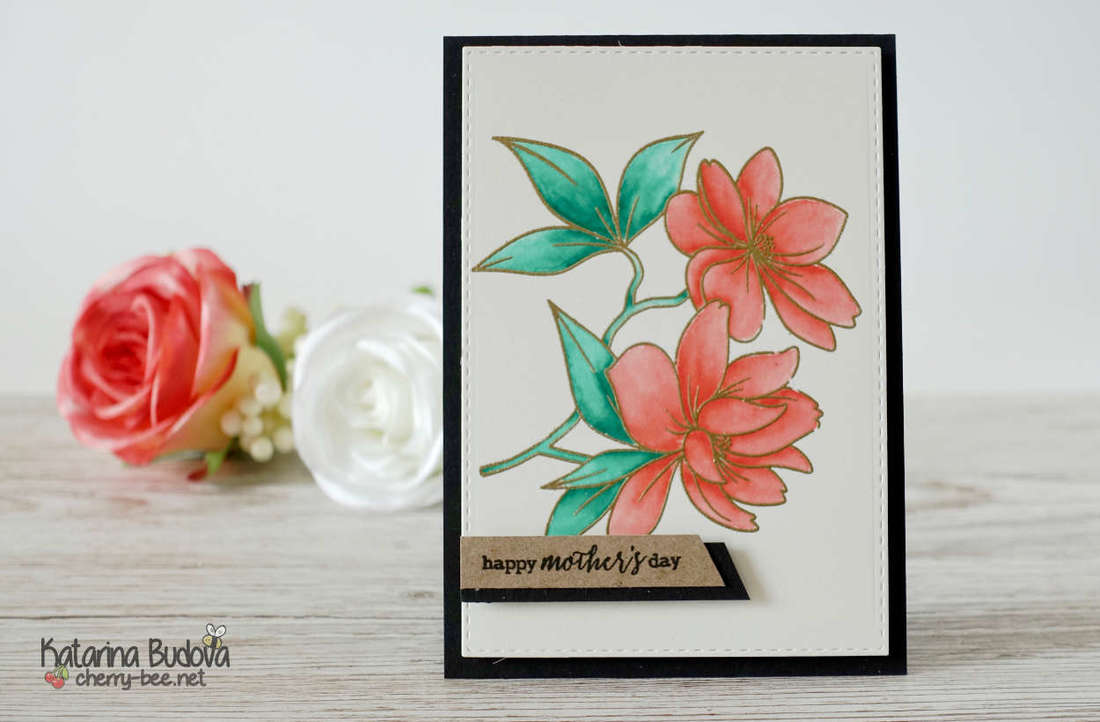 Handmade card for Mother’s Day. Very simple watercolouring using watercolour brush markers. “Make A Wish” stamp set by Clearly Besotted. #cherrybeecads