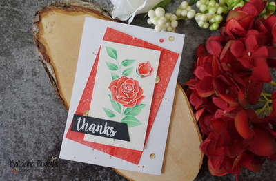 Handmade Thank you card, using the stamp set "Merci Beaucoup" from Clearly Besotted and water brush markers.
#cherrybeecards