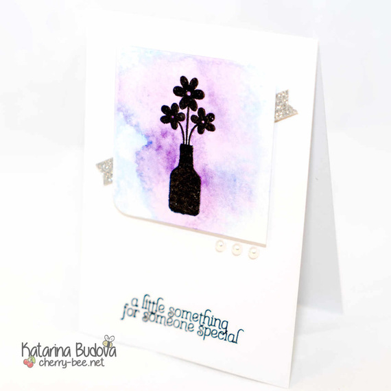 Handmade Mother's Day card using heat embossing and watercolours.
