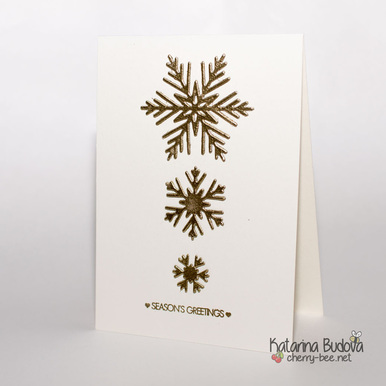 Handmade Christmas card using heat-embossed snowflakes. To see more visit me @ cherry-bee.net