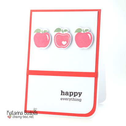 Handmade Birthday Card using stamps and die An Apple A Day from Clearly Besotted. To see more visit me @ cherry-bee.net