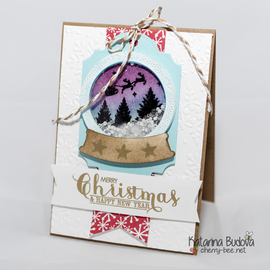 Snow Globe Christmas Shaker Card. Using Set The Scene stamp set from Clearly Besotted. To see more visit me @ cherry-bee.net