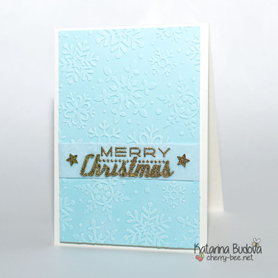​ Handmade super simple Christmas card using dry & wet embossing. To see more visit me @ cherry-bee.net