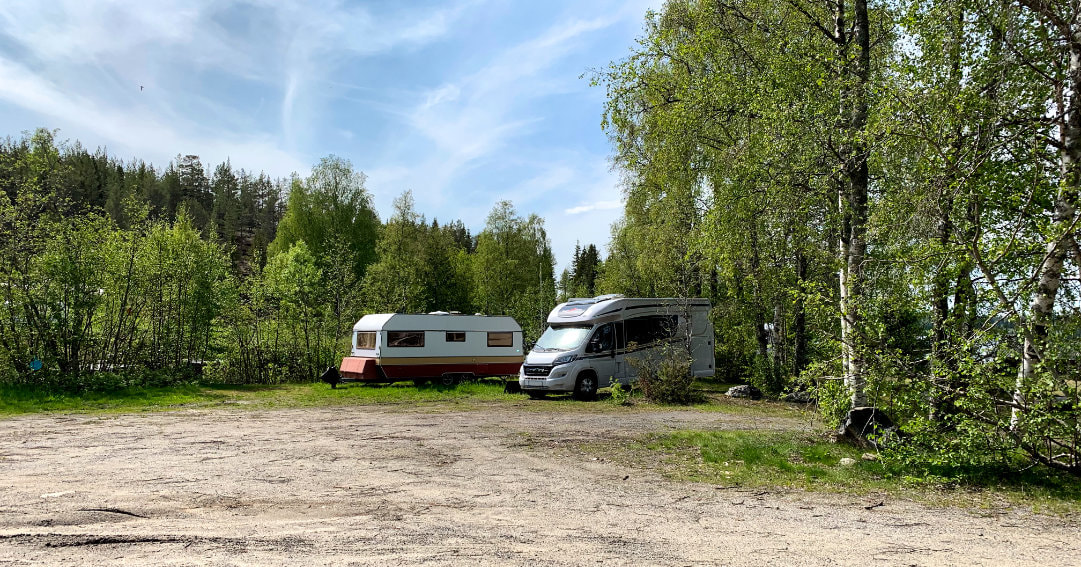 Camping with our motorhome at a village beach near the village Idbyn, near the town Örnsköldsvik, Sweden.