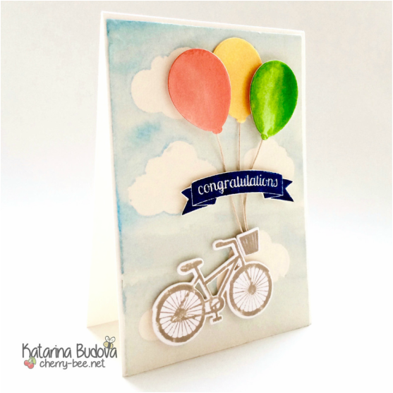 Handmade congratulations card using products from Clearly Besotted and Simon Says Stamp.