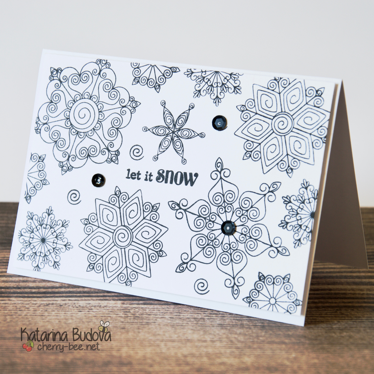 Quick and easy card for Christmas with simple snowflake background stamping. Technique that is simple to recreate even in bulk for any occasion, all you need is the right stamp set and ink.