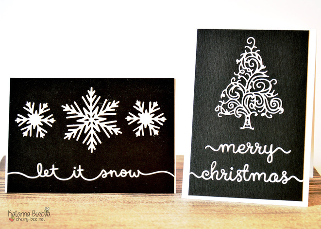 Handmade Christmas card using only dies and trying out inlay die-cutting.